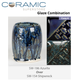 Azurite SW-186 over Shipwreck SW-154 Stoneware Combination Azurite SW-186 over Shipwreck SW-154 Stoneware Combination